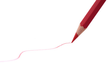 Drawing line with red pencil