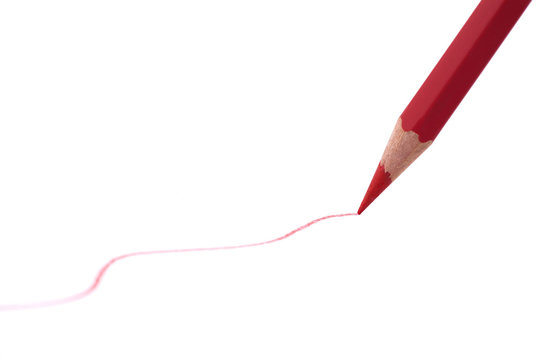 Drawing Line With Red Pencil