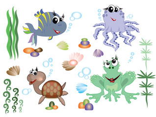 Sea animals,icons