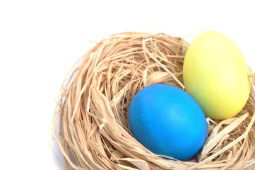 easter eggs isolated on white background