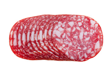 slices salami isolated