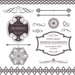 Various borders, dividers, swirly design elements