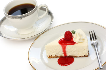 no bake cheesecake and coffee