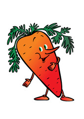 comic carrot vector