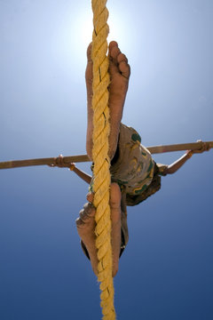 A girl on a rope