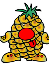 comic pineapple vector