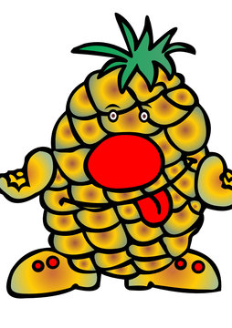 comic pineapple vector