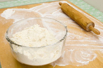 Grandma preparing her cheesepuff recipe (series)