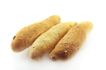 Three breads on a plate