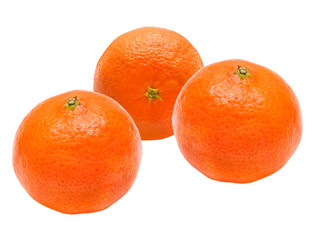 Mandarins isolated on white background