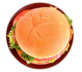 hamburger isolated on white