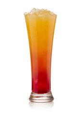 Tequila sunrise Cocktail isolated on a white background