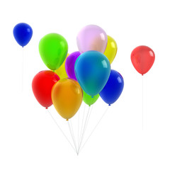 bunch of colorful balloons - isolated background