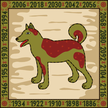 Dog -  symbol of 2006, 2018 years