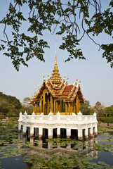 Fototapeta na wymiar thai temple on the swamp