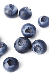 blueberries on white