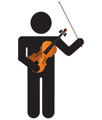 Man Symbol with Violin