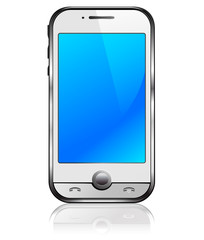 Cell Smart Phone Silver and White