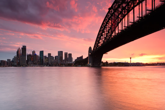 Sydney Harbor Skyline at sunset