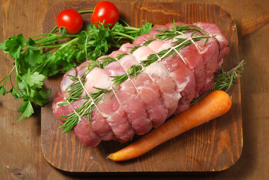 arrosto di suino su tagliere