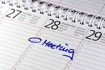 Kalender mit Eintrag Meeting