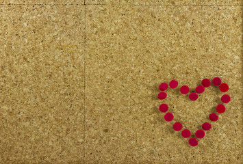 Corkboard background with heart