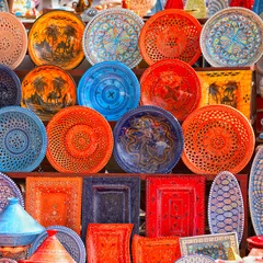 Foto op Plexiglas earthenware in tunisian market © Nataliya Hora