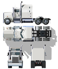 Vector hi-detailed semi-truck