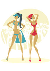 Summer girls on the beach