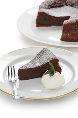 chocolate fallen souffle cake