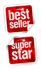 Bestseller and superstar stickers.