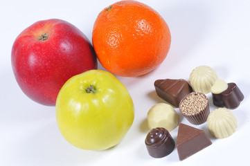 Obst und Konfekt