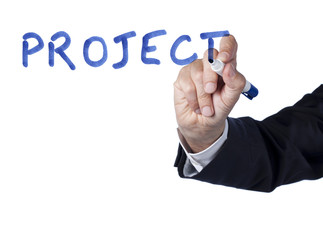 mot project écrit au marker