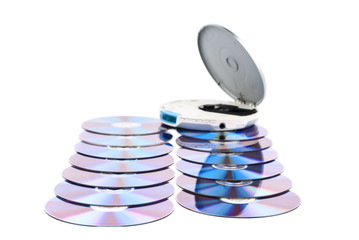 CD-player and CDs.