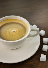 coffee with cream and sugar