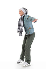 Naklejka premium Girl with skates