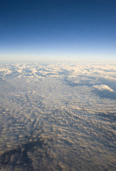 High altitude view of the Dolomites and cloud layer