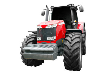tractor front view isolated