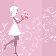 girl silhouette pattern and gifts