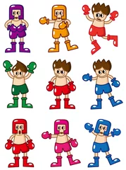 Wandaufkleber Roboter Cartoon-Boxer-Symbol