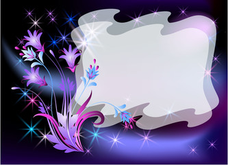Background with flowers and stars