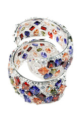 silver bracelet with stones