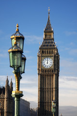 Fototapeta na wymiar Big Ben with street light, London, UK