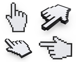 Hand pixelated mouse  pointers