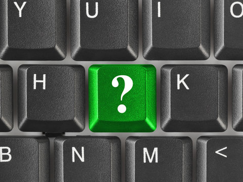 Computer keyboard with question key