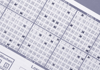 Obraz premium Lotterie oder Lotto Schein, Glücksspiel oder Gewinnspiel