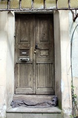 Old wooden door in a old house