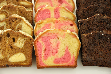 assortment of loaf cake slices