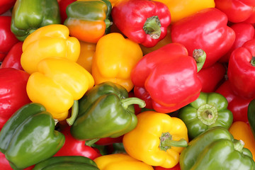 Red, Yellow and Green Peppers