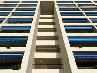 Balconies of modern hotel